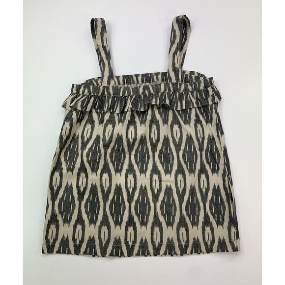 J. Crew Womens Size 0 Ikat Ruffle‎ Flounce Cotton Tank Top Blouse NWOT - Picture 9 of 12